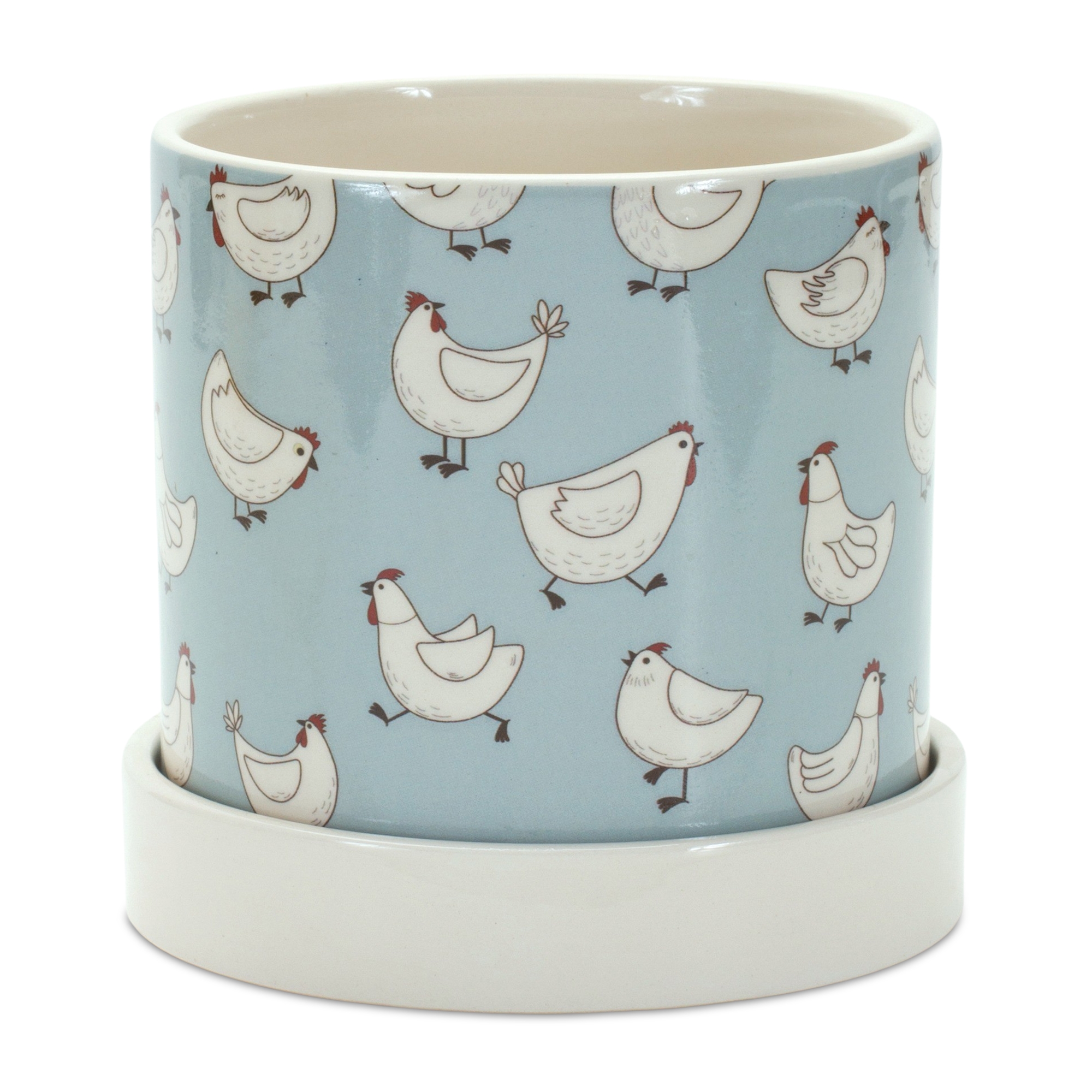 Chicken Pattern Planter with Plate (Set of 2) - Image 2