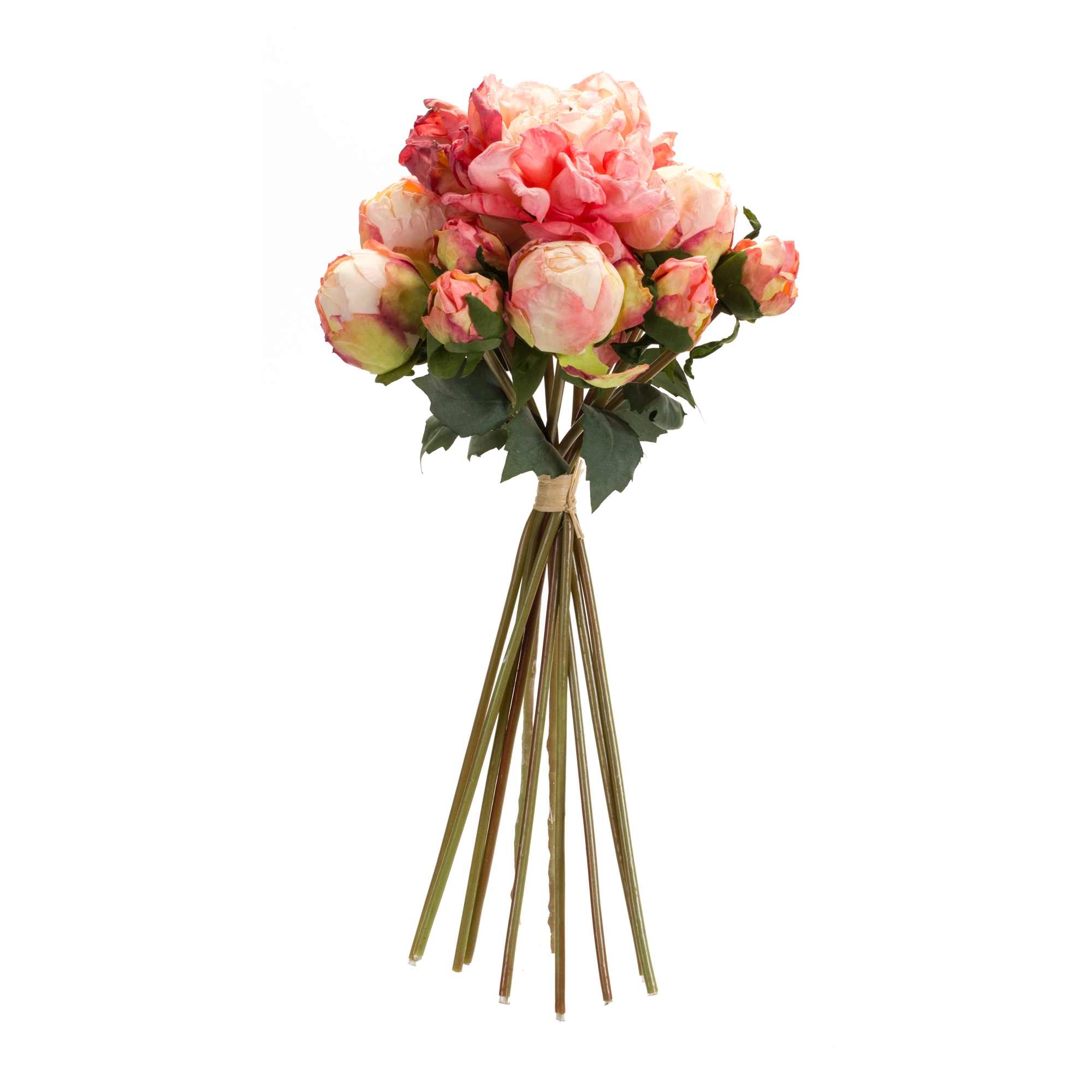 Coral Pink Peony Flower Bouquet Bundle (Set of 6) - Image 3