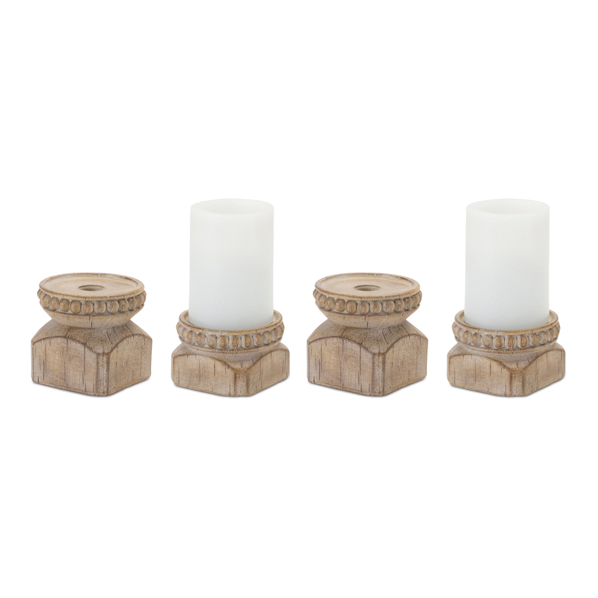 Beaded Wood Design Candle Holder (Set of 4) - Image 2