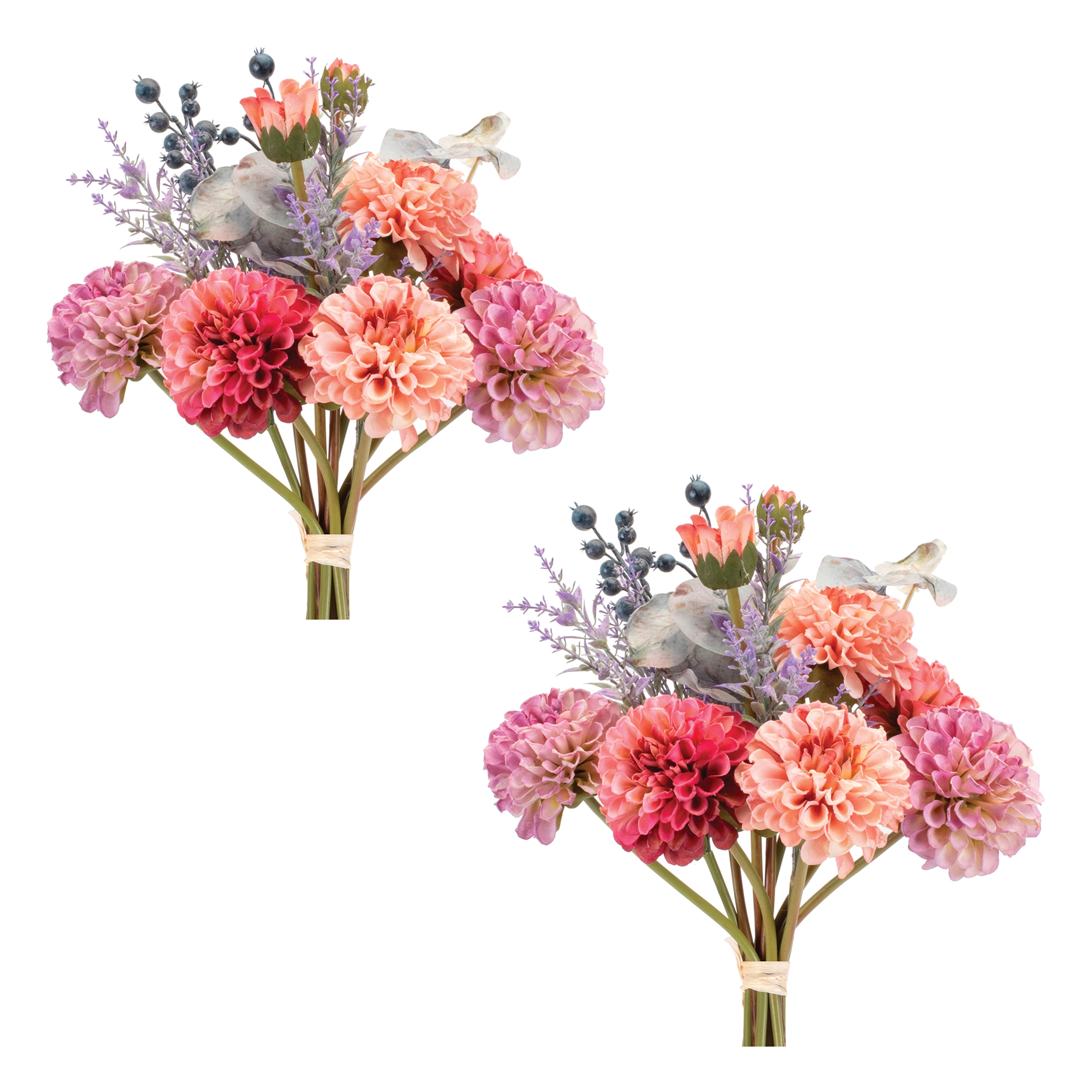 Mixed Zinnia Floral Bouquet (Set of 2) - Image 3