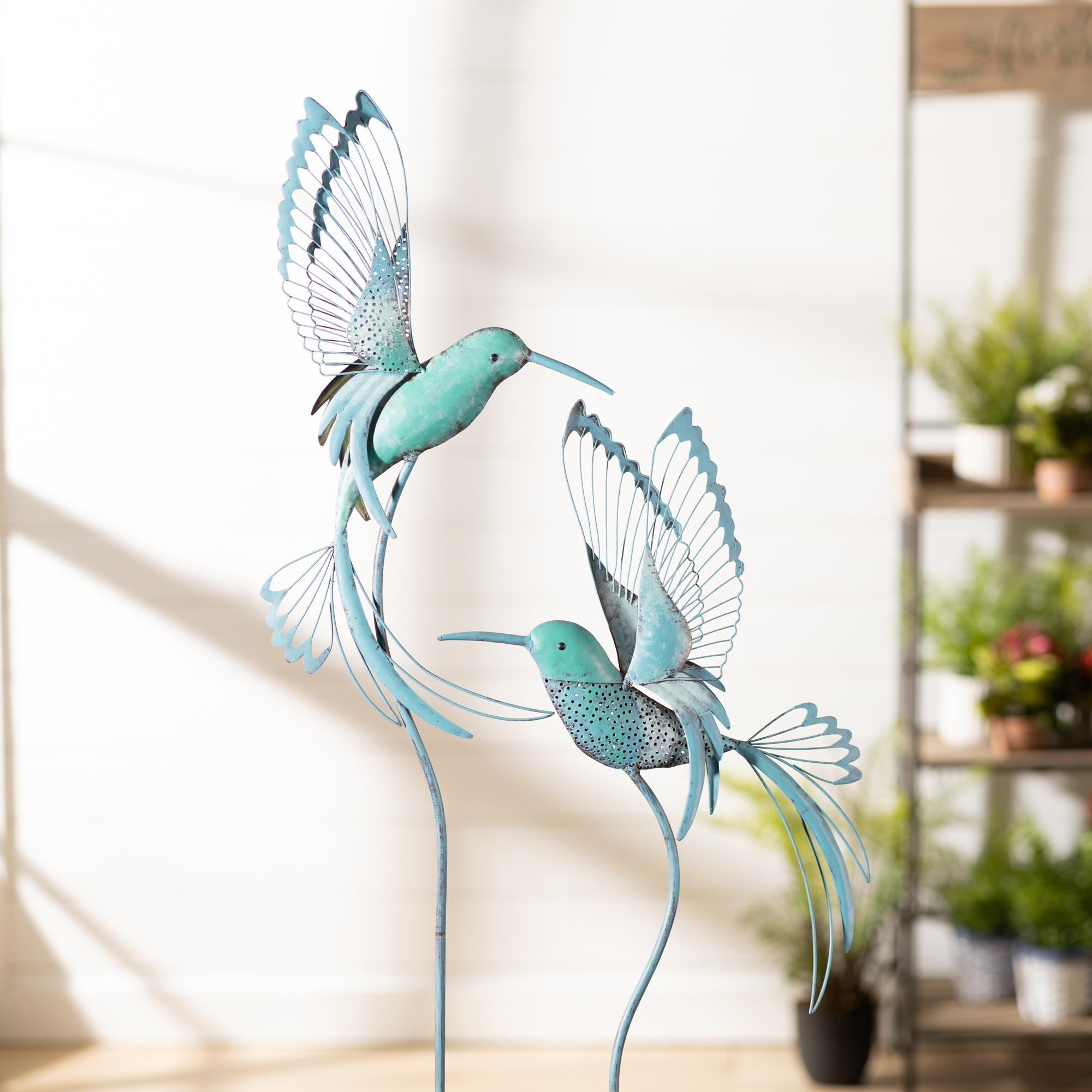 Iron Metal Hummingbird Garden Stake (Set of 2) - Image 5