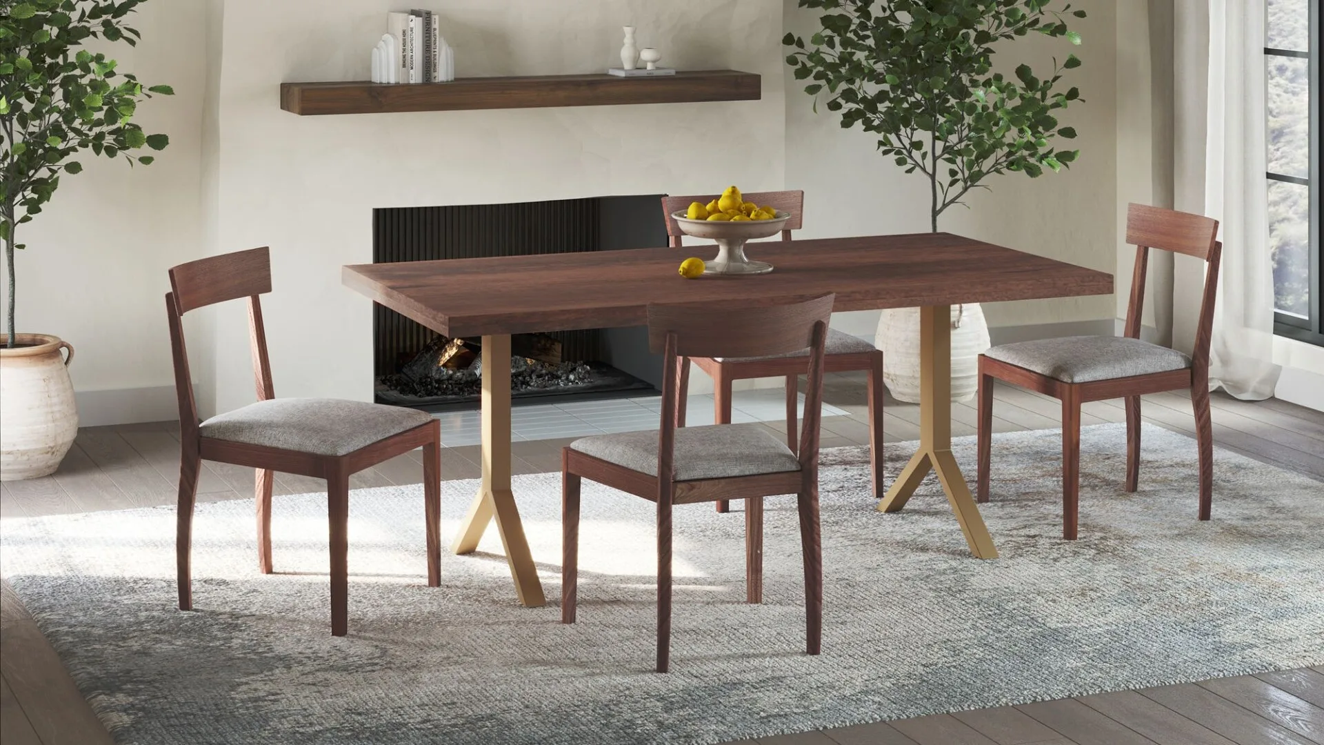 Leone Dining Chair Walnut Brown - Set Of Two - Image 2