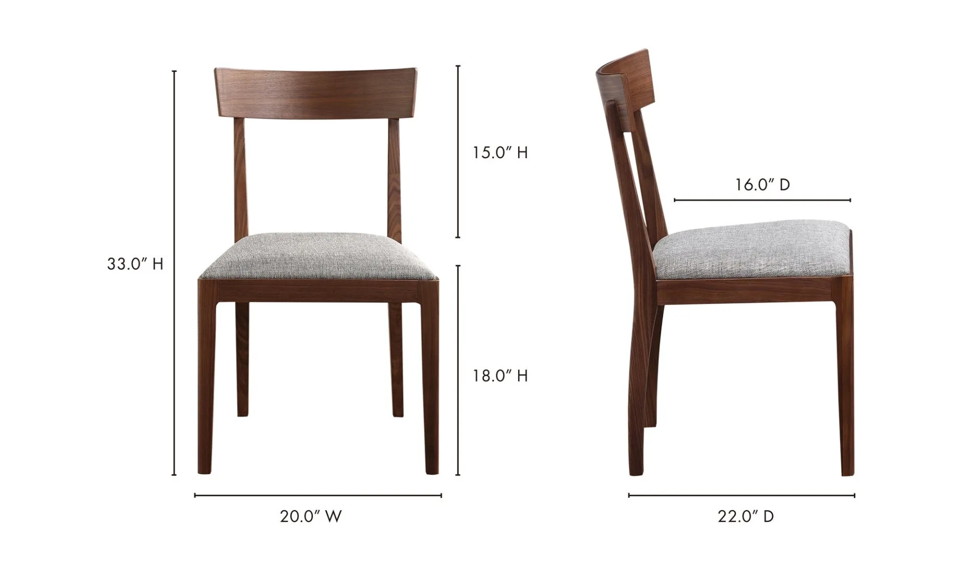 Leone Dining Chair Walnut Brown - Set Of Two - Image 6