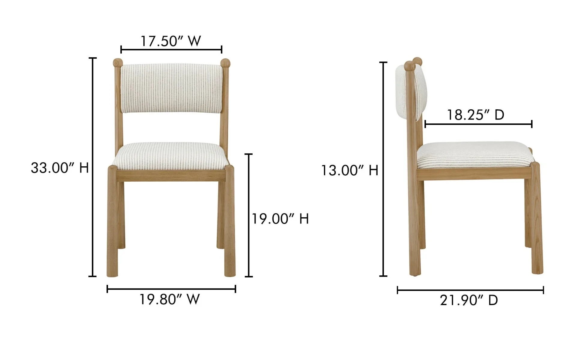 Villetta Dining Chair Stripe - Set Of Two - Image 6