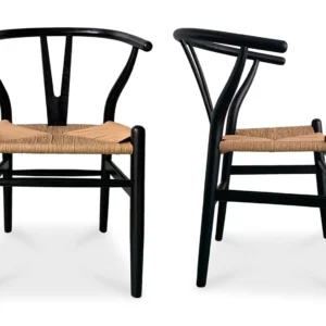 Ventana Dining Chair Black And Natural - Set Of Two