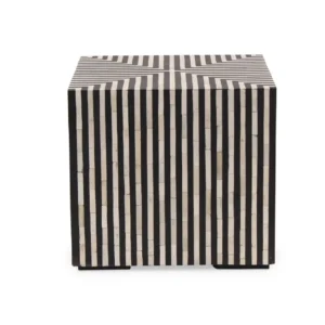 Terning Side Table Black and White