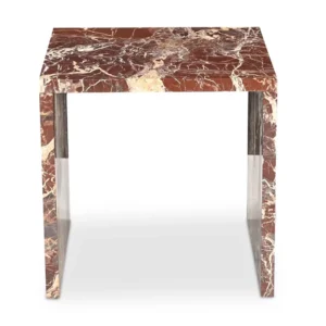 Rosa Accent Table Rosso Levanto Marble