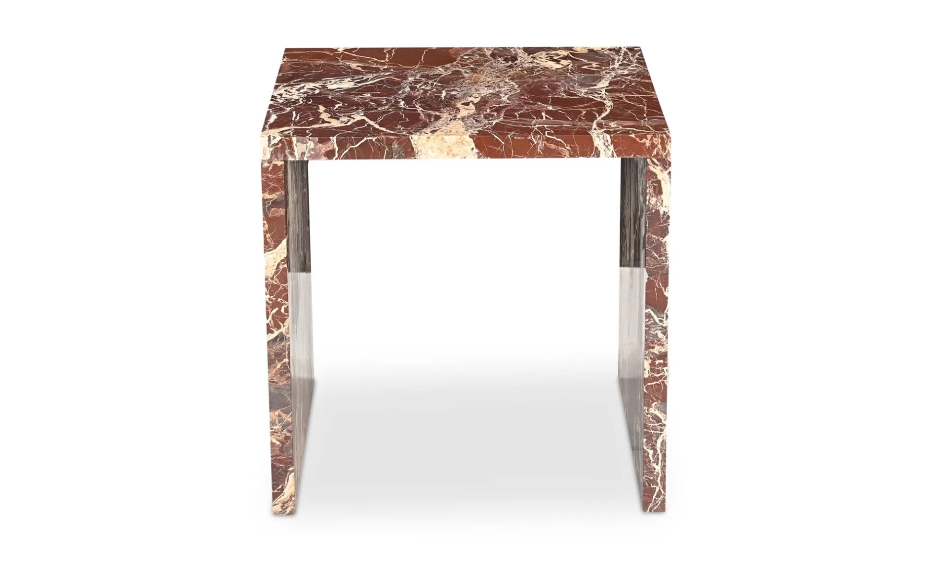 Rosa Accent Table Rosso Levanto Marble