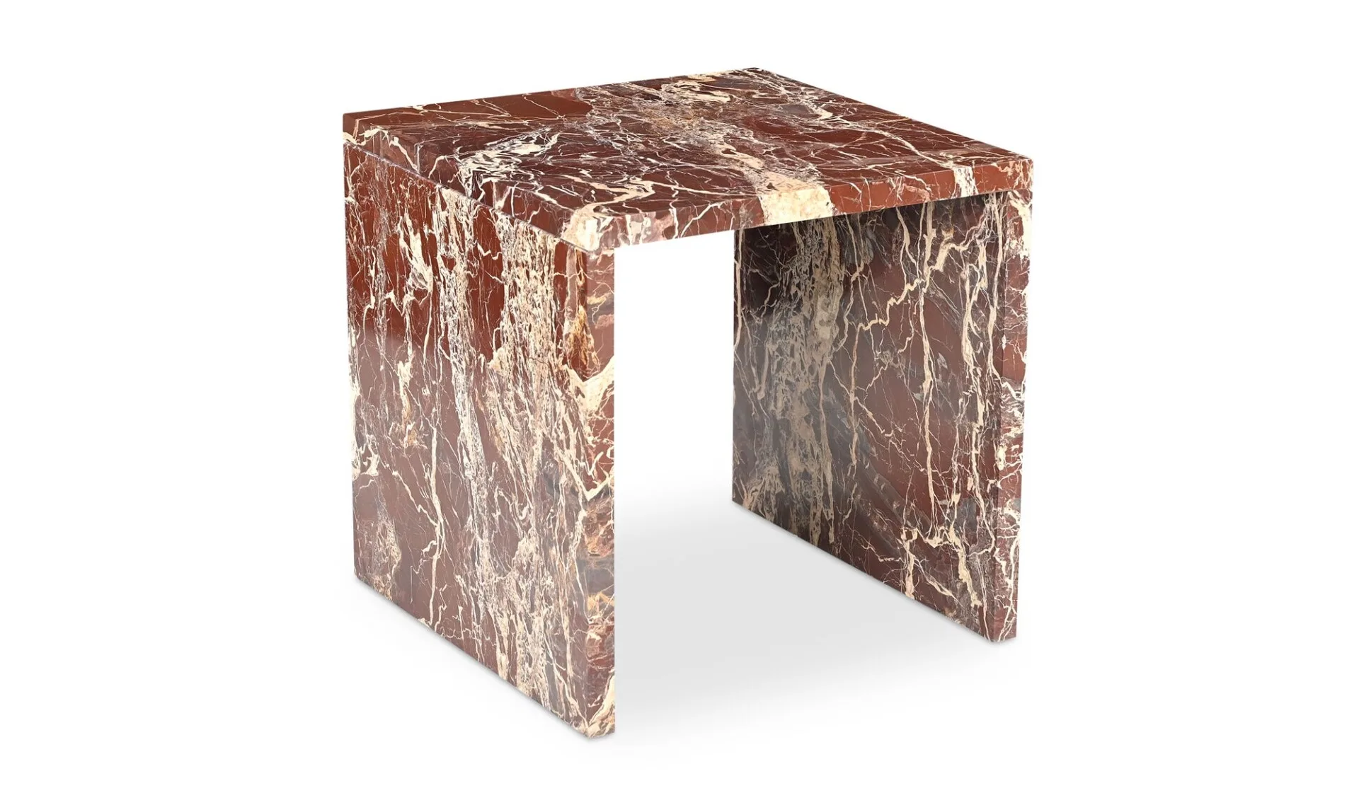 Rosa Accent Table Rosso Levanto Marble - Image 4