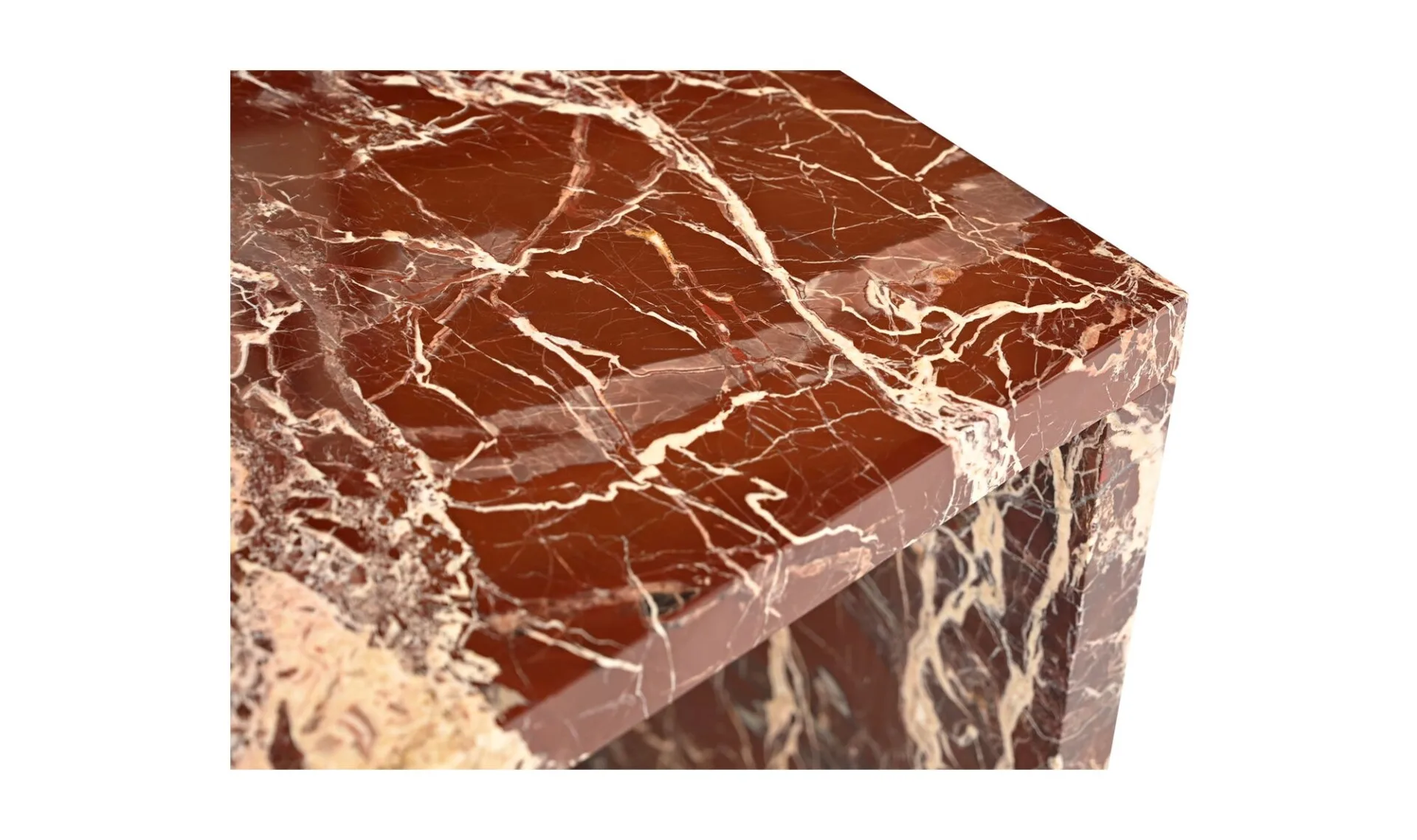 Rosa Accent Table Rosso Levanto Marble - Image 5