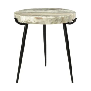 Brinley Marble Accent Table Light Brown