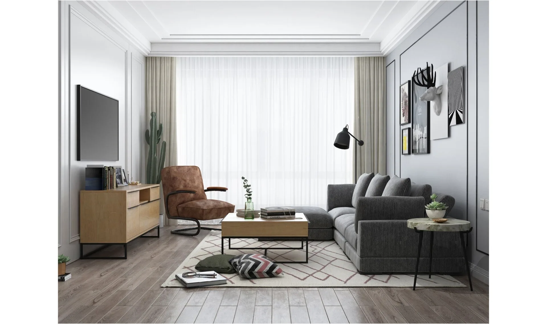 Brinley Marble Accent Table Light Brown - Image 2