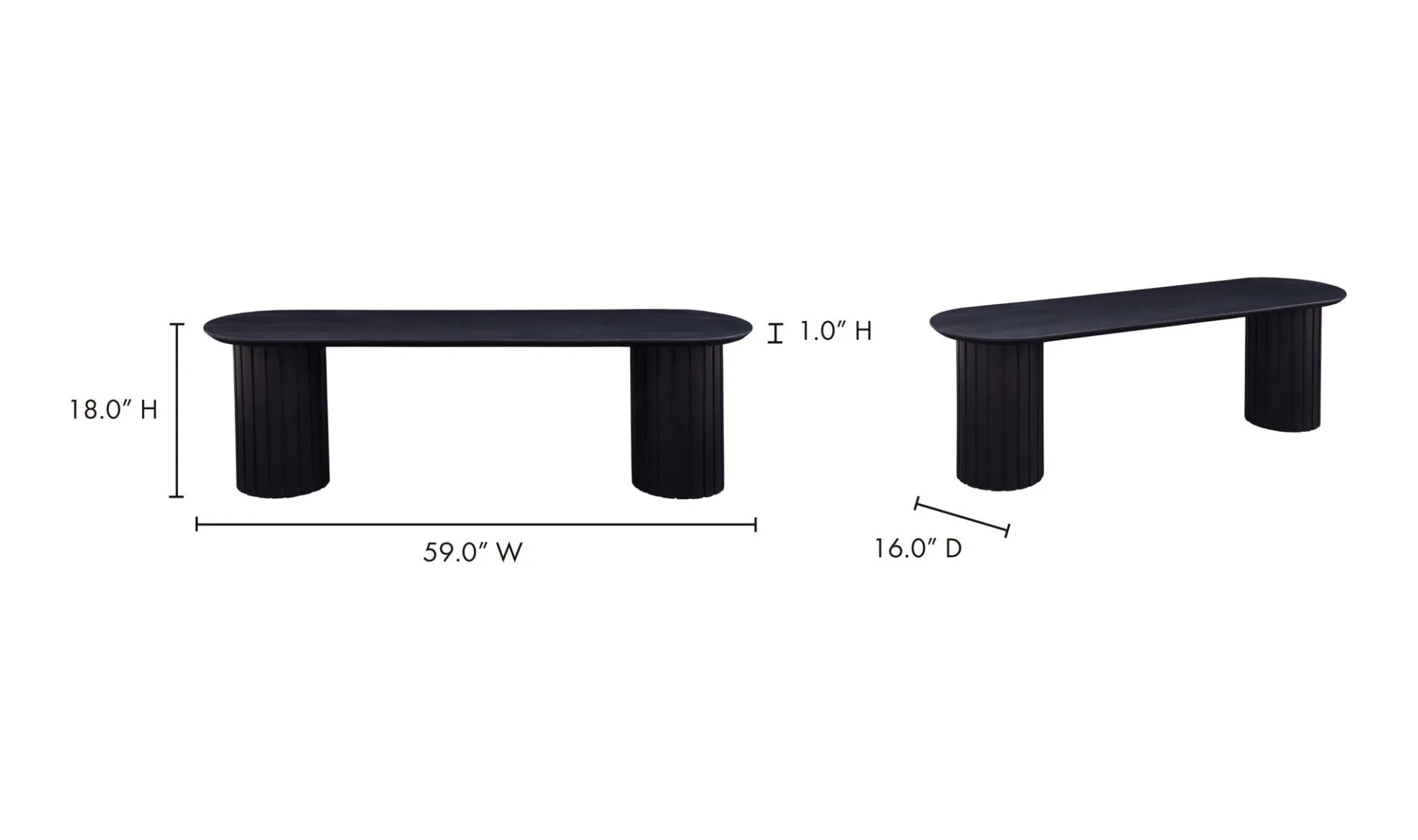Povera Dining Bench Black - Image 6
