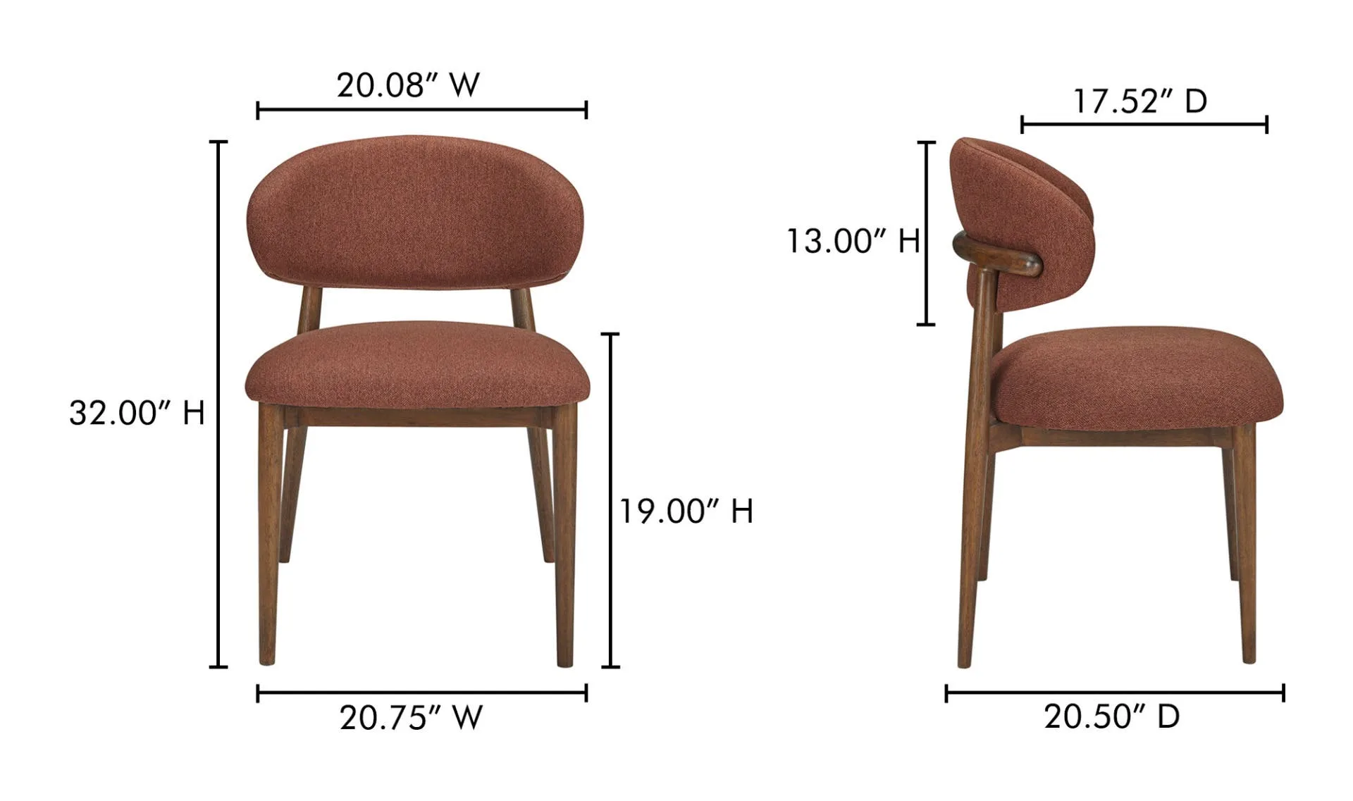 Ellie Dining Chair Rust - Image 6