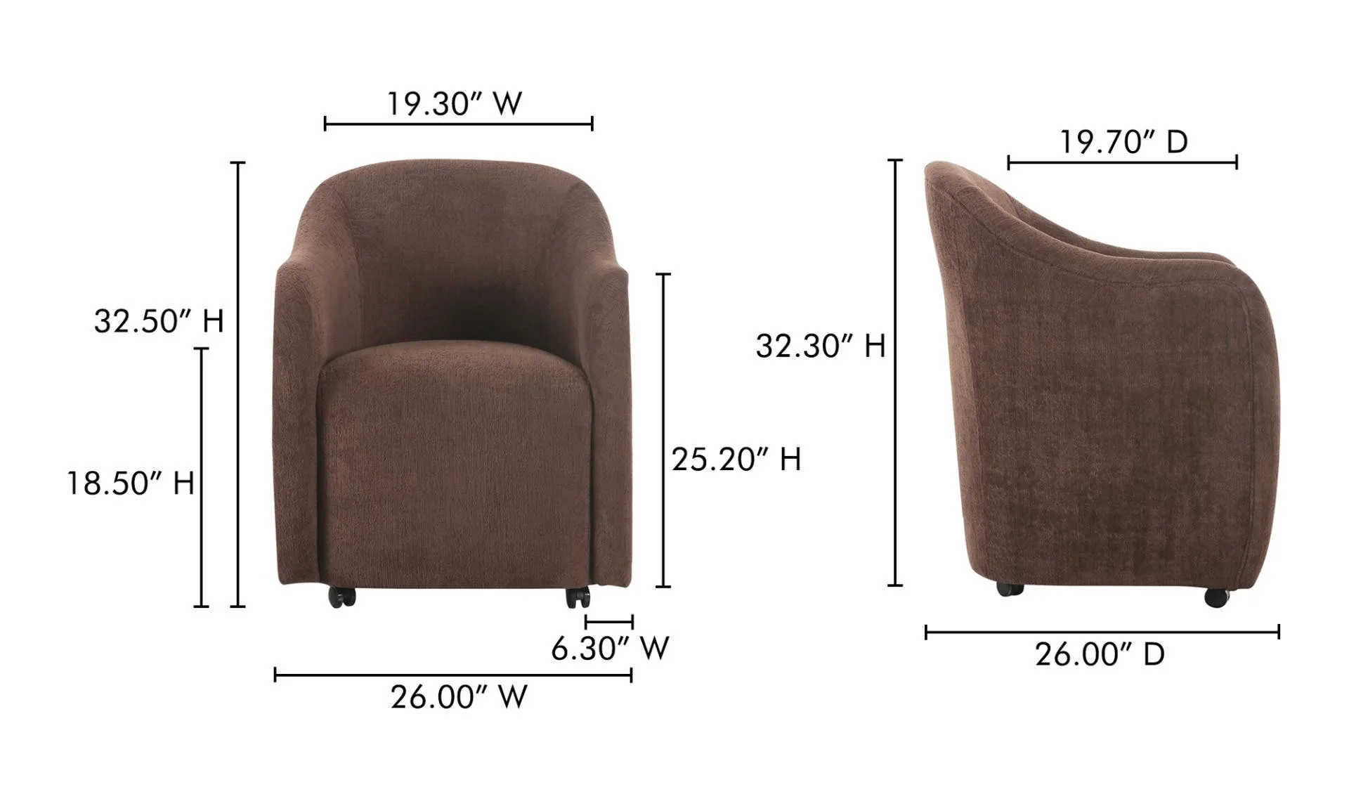 Drava Rolling Dining Chair - Image 6