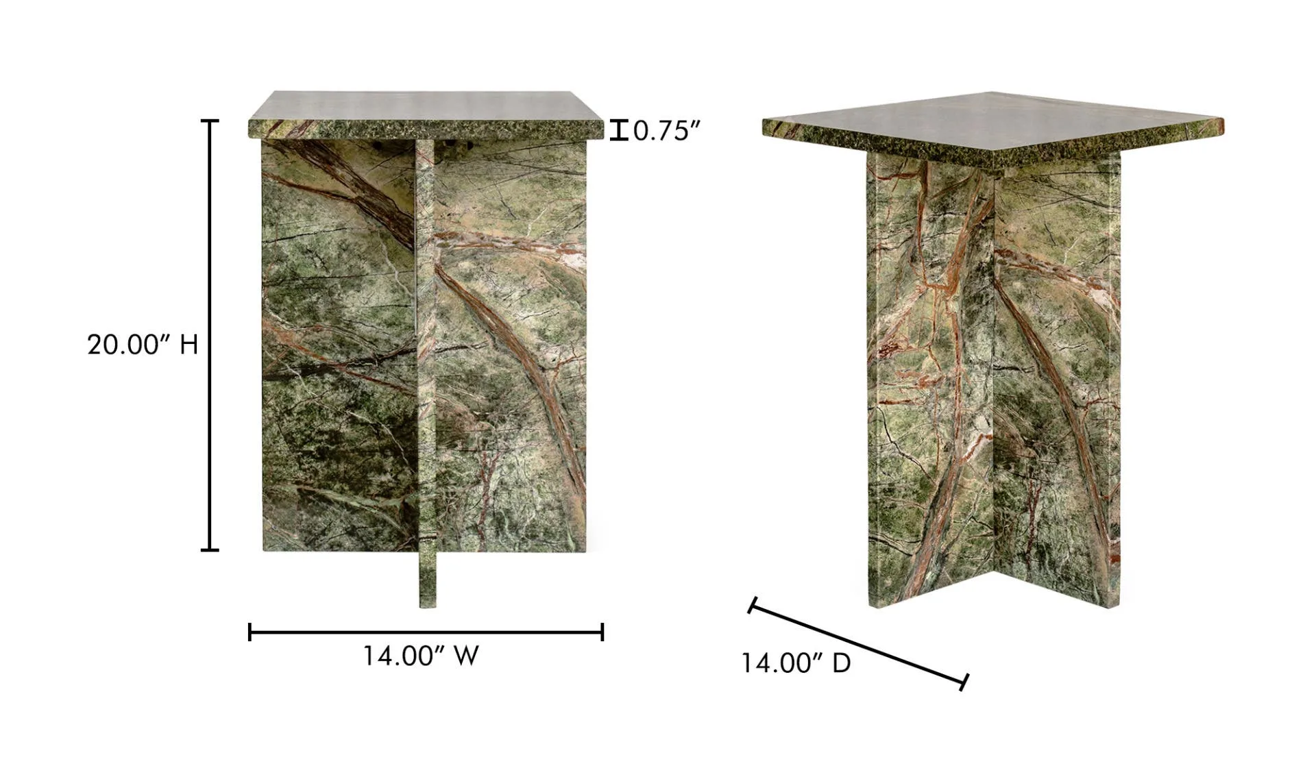 Blair Accent Table Rainforest Green Marble - Image 6