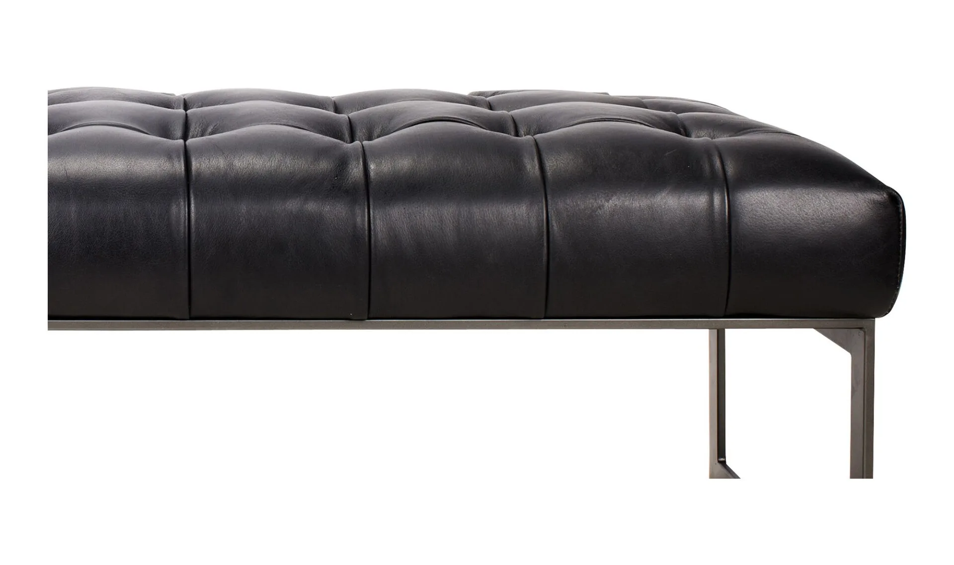 Wyatt Leather Bench Black - Image 4