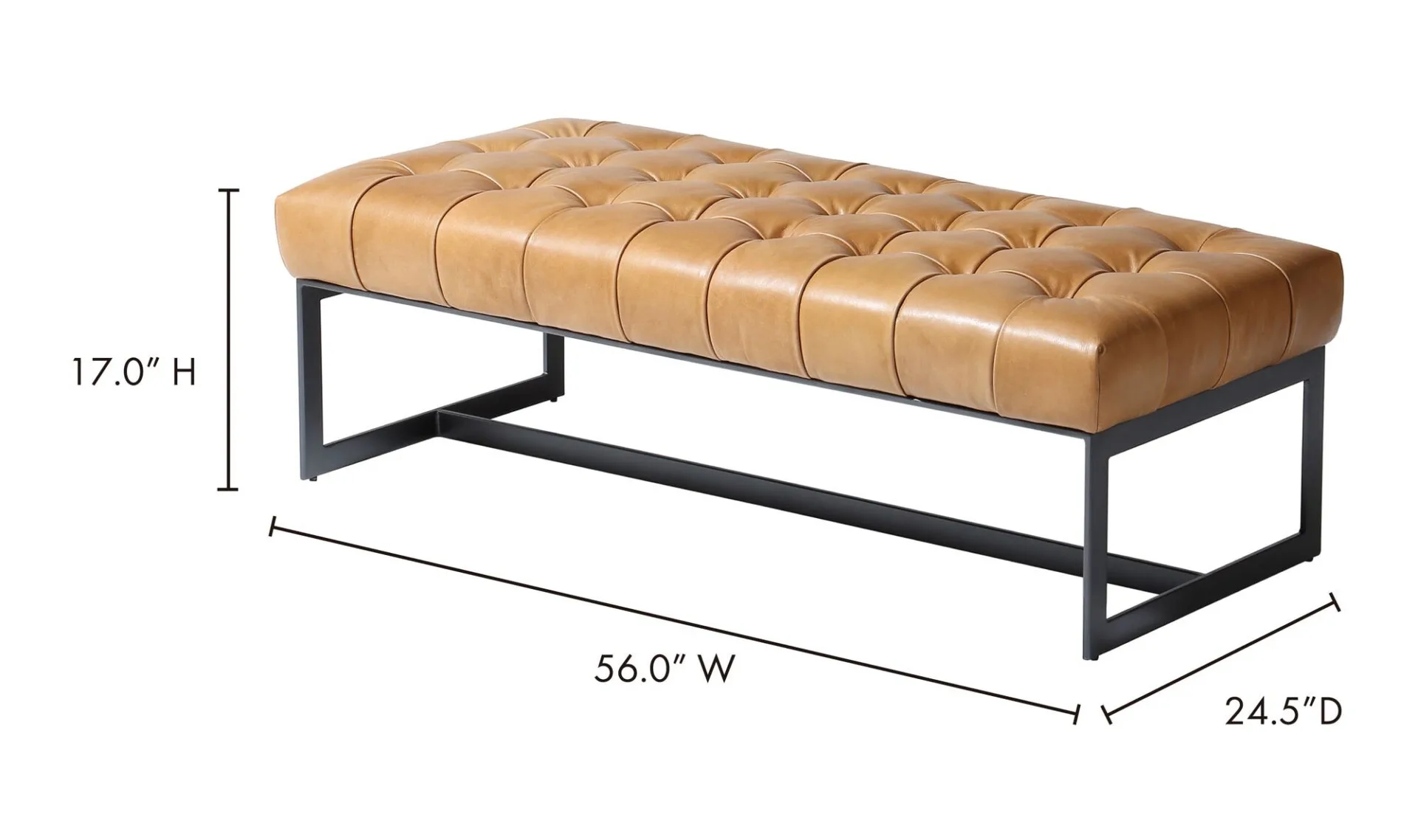 Wyatt Leather Bench - Image 6