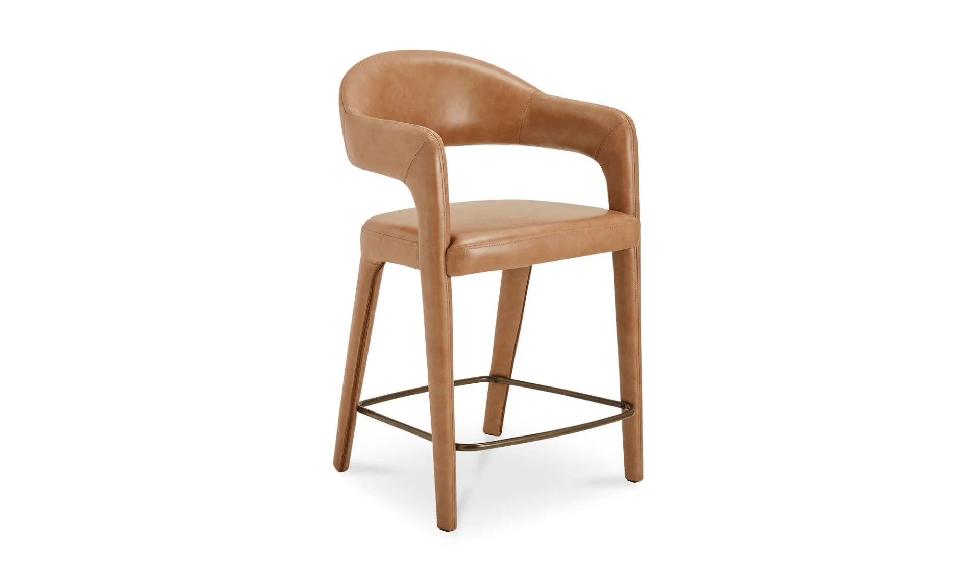 Martens Counter Stool Brown Leather - Image 3