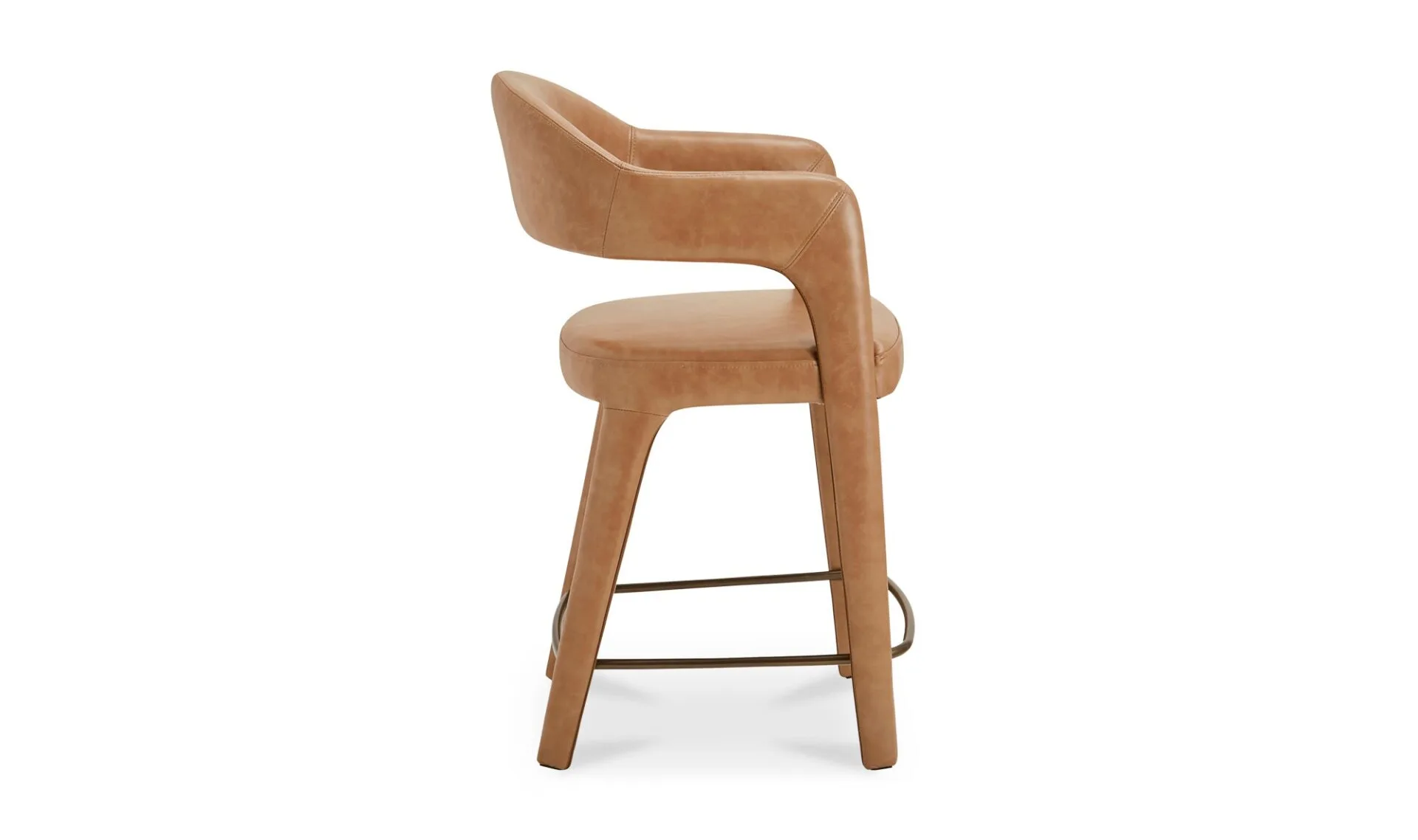 Martens Counter Stool Brown Leather - Image 4