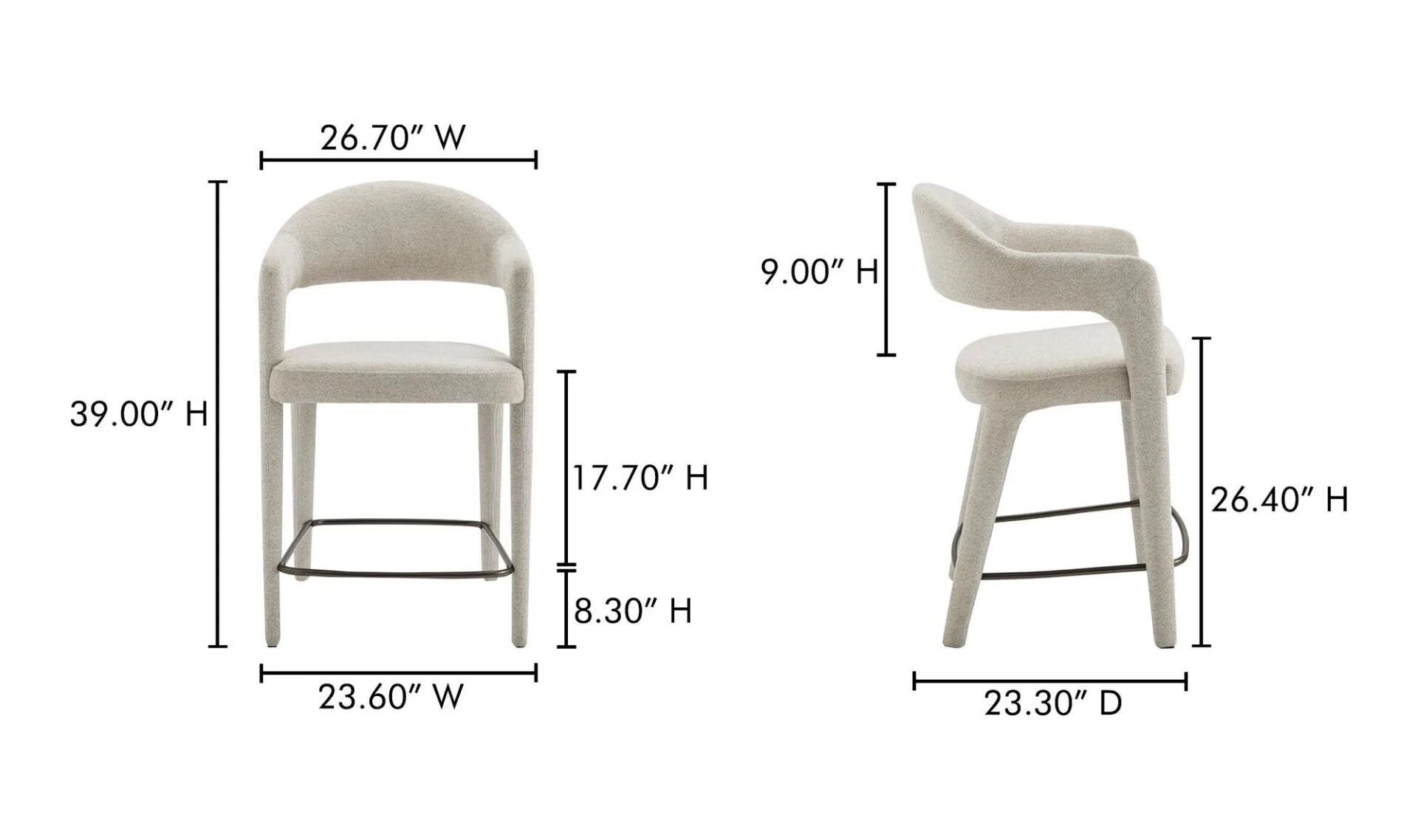 Martens Counter Stool Beige - Image 6