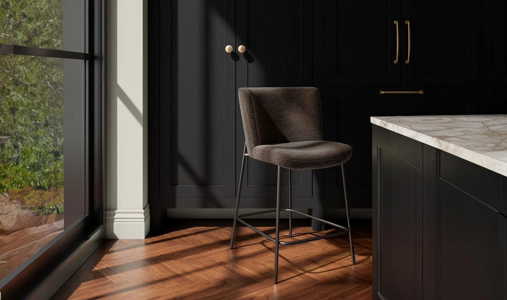 Early Counter Stool Dark Brown - Image 2