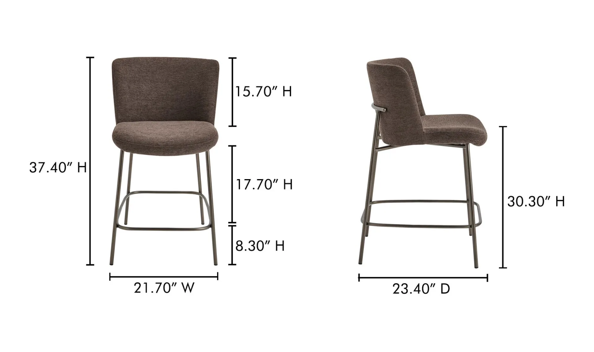 Early Counter Stool Dark Brown - Image 6