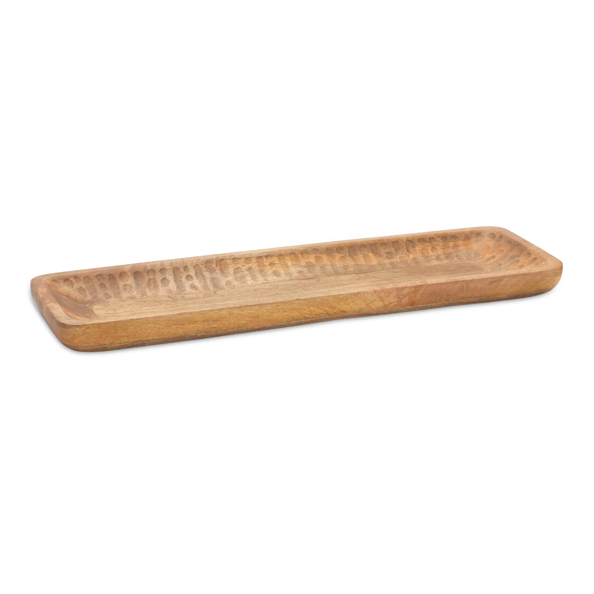 Natural Mango Wood Dough Bowl Tray (Set of 2) - Image 2