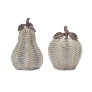 Wicker Apple and Pear Decor (Set of 2)