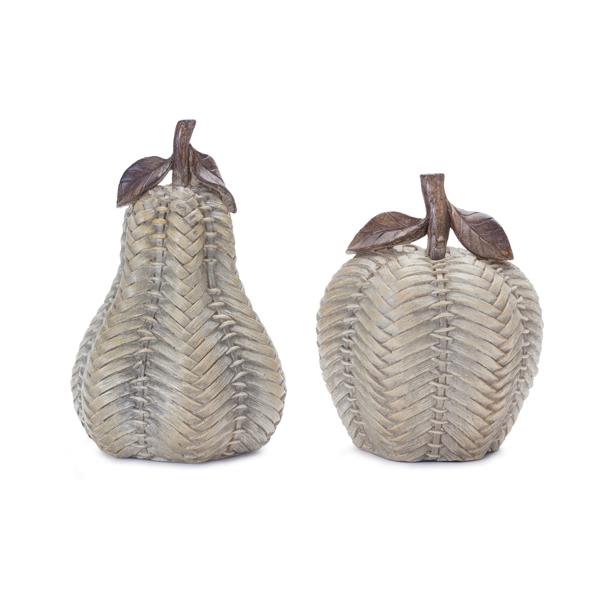 Wicker Apple and Pear Decor (Set of 2)