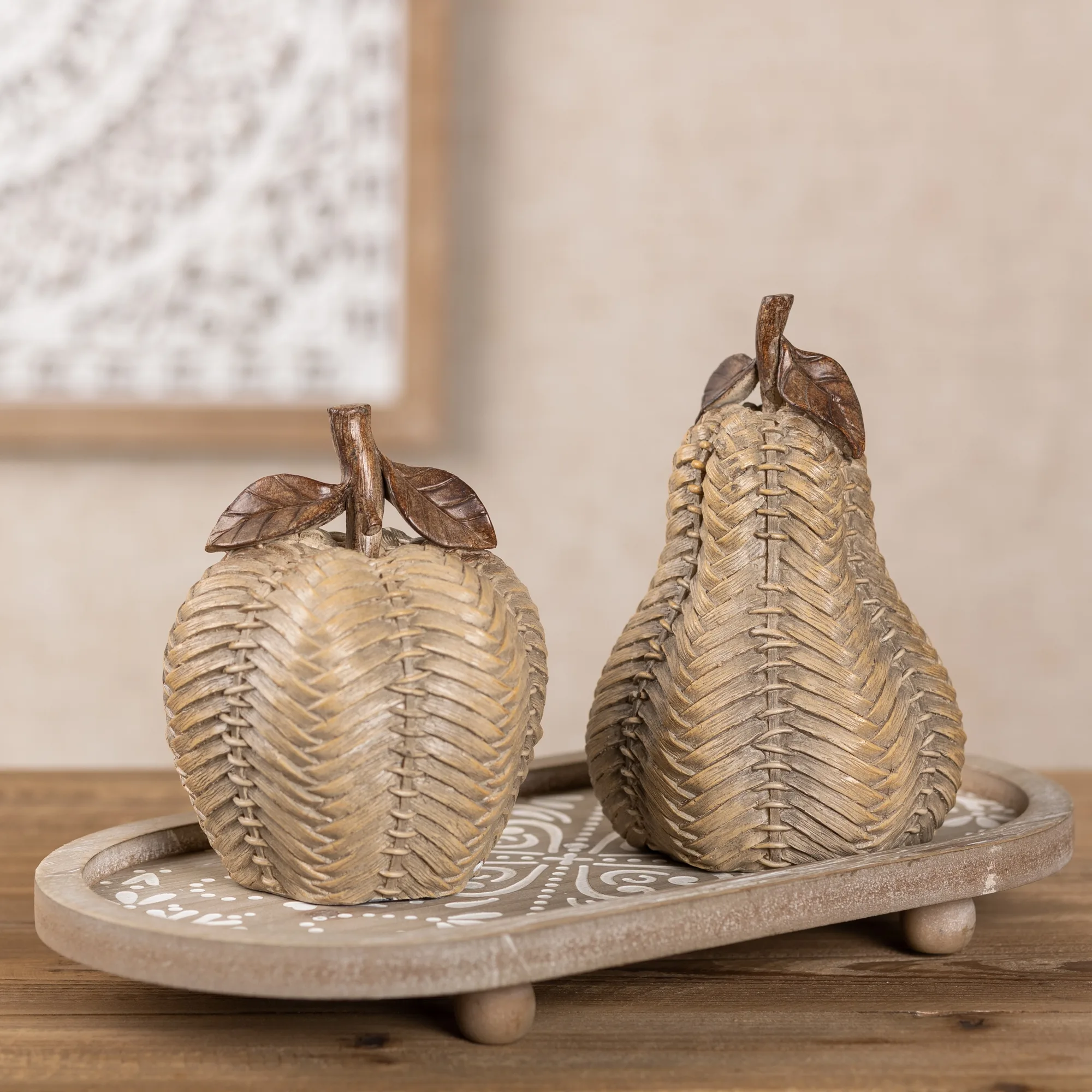 Wicker Apple and Pear Decor (Set of 2) - Image 2
