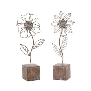 Metal Floral Decor (Set of 2)