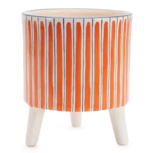 Footed Stripe Planter (Set of 2)
